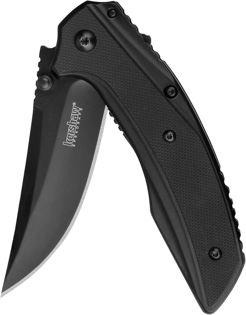 Kershaw Olive Outright Folding Pocket Knife, 3 inch 8Cr13MoV Stainless Steel Blade, Pocketclip - Image 1
